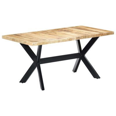 vidaXL Dining Table 63"x31.5"x29.5" Solid Rough Mango Wood