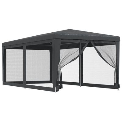 vidaXL Party Tent with 6 Mesh Sidewalls Anthracite 9.8'x19.7' HDPE