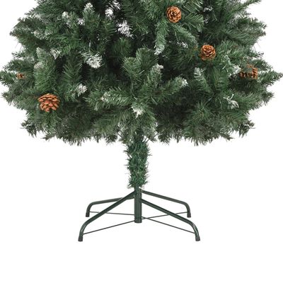 vidaXL Artificial Christmas Tree with Pine Cones and White Glitter 6 ft