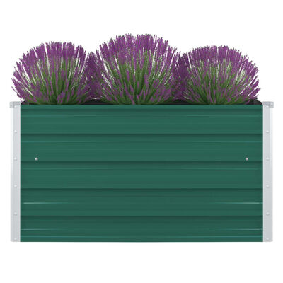 vidaXL Raised Garden Bed 39.4"x39.4"x17.7" Galvanized Steel Green