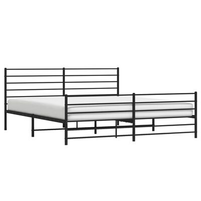 vidaXL Metal Bed Frame without Mattress with Footboard Black 72"x83.9"