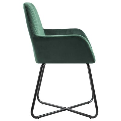 vidaXL Dining Chairs 2 pcs Green Velvet