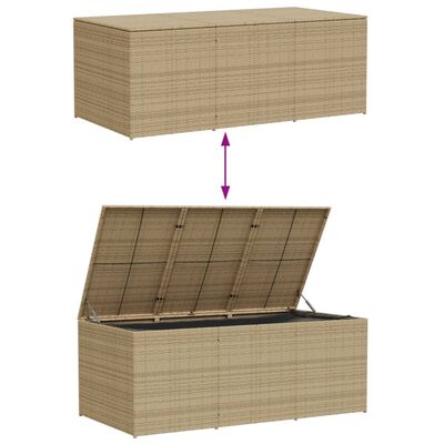 vidaXL Garden Storage Box Mix Beige 259.9 Gal Poly Rattan