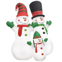 vidaXL Christmas Inflatable Snowmen Family LED IP44 8 ft