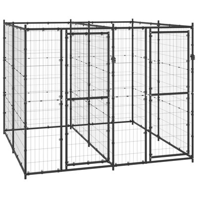 vidaXL Outdoor Dog Kennel Steel 52.1 ft²