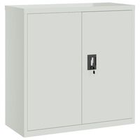 vidaXL Office Cabinet with 2 Doors Gray 35.4” Steel