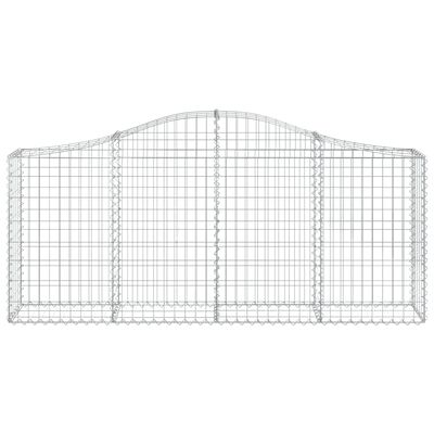 vidaXL Arched Gabion Baskets 2 pcs 78.7"x11.8"x31.5"/39.4" Galvanized Iron