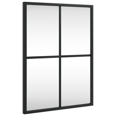 vidaXL Wall Mirror Black 11.8"x15.7" Rectangle Iron