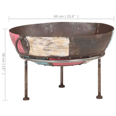 vidaXL Colorful Rustic Fire Pit Ø 23.6" Iron