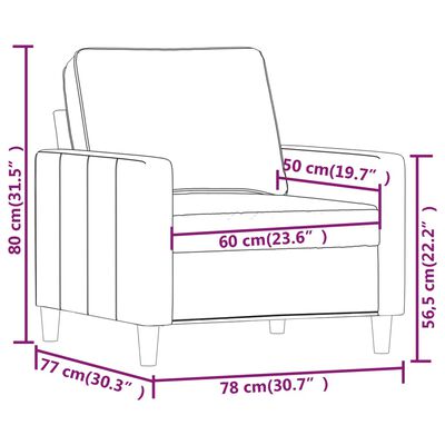 vidaXL Sofa Chair Dark Green 23.6" Velvet