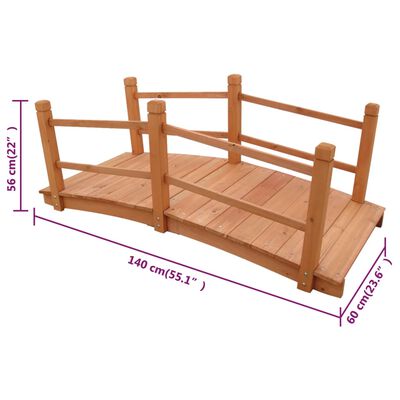 vidaXL Garden Bridge 55.1"x23.6"x22"