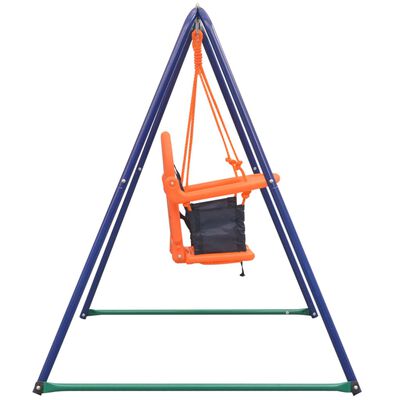 vidaXL 2-in-1 Single Swing and Toddler Swing Orange