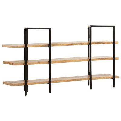 vidaXL 3-Tier Bookcase 63"x12.2"x31.5" Solid Mango Wood