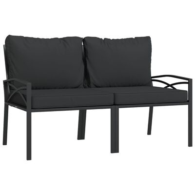 vidaXL 7 Piece Patio Lounge Set with Gray Cushions Steel