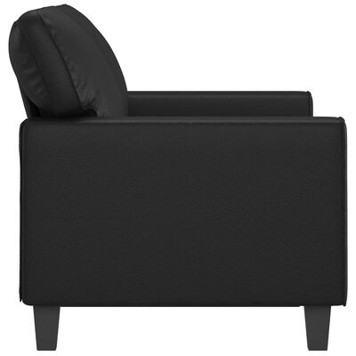 vidaXL 2-Seater Sofa Black 47.2" Faux Leather