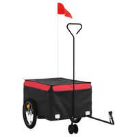 vidaXL Bike Trailer Black and Red 99.2 lb Iron