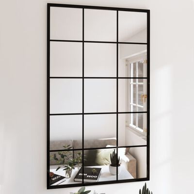 vidaXL Wall Mirror Black 39.4"x23.6" Metal