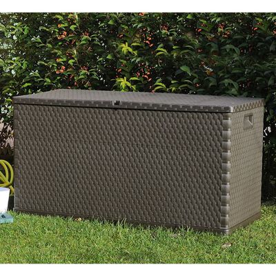 vidaXL Patio Storage Box Brown 47.2"x22"x24.8" PP Rattan