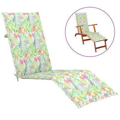 vidaXL Deck Chair Cushion Leaf Pattern (29.5"+41.3")x19.7"x1.6"