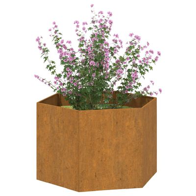 vidaXL Planter Rusty 23.6"x23.6"x17.7" Corten Steel