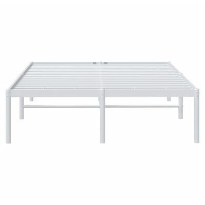 vidaXL Metal Bed Frame without Mattress White 53.1"x74.8"