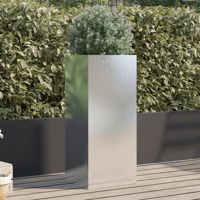 vidaXL Planter Silver 12.6"x11.4"x29.5" Stainless Steel