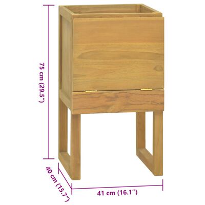 vidaXL Bathroom Cabinet 16.1"x15.7"x29.5" Solid Wood Teak