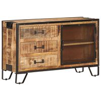 vidaXL Sideboard 39.4"x12.2"x23.6" Solid Rough Mango Wood