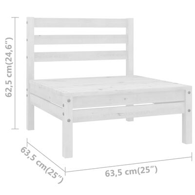 vidaXL 4 Piece Patio Lounge Set Solid Wood Pine White