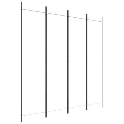 vidaXL 4-Panel Room Divider White 78.7"x78.7" Fabric