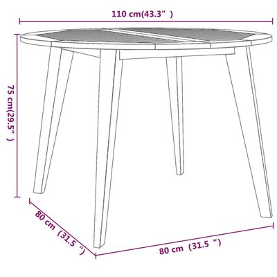 vidaXL 5 Piece Patio Dining Set Solid Wood Acacia