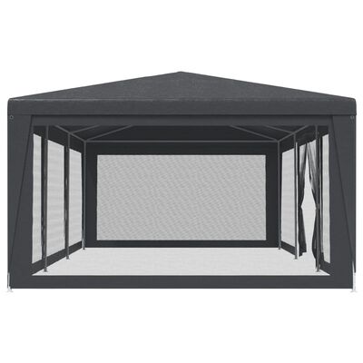 vidaXL Party Tent with 8 Mesh Sidewalls Anthracite 29.5'x13.1' HDPE