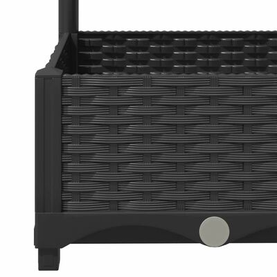 vidaXL Garden Planter with Trellis Black 31.5"x15.7"x47.8" PP