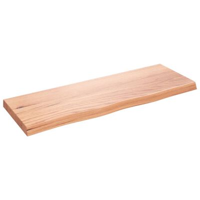 vidaXL Wall Shelf Light Brown 31.5"x11.8"x(0.8"-1.6") Treated Solid Wood Oak