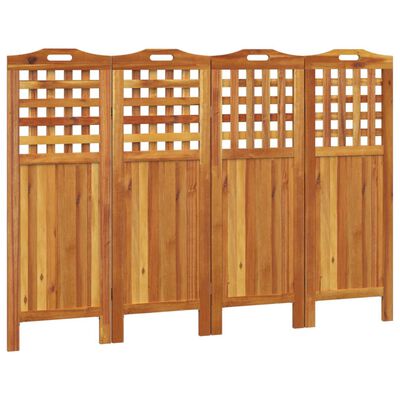 vidaXL 4-Panel Room Divider 63.8"x0.8"x45.3" Solid Wood Acacia