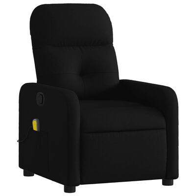 vidaXL Massage Recliner Chair Black Fabric