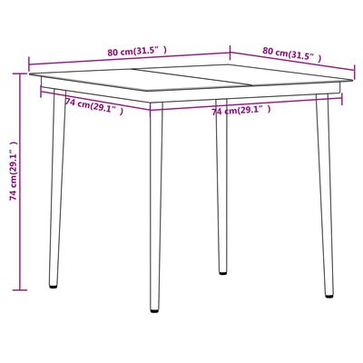 vidaXL 5 Piece Patio Dining Set Black