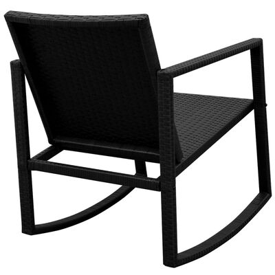 vidaXL 3 Piece Bistro Set Poly Rattan Black