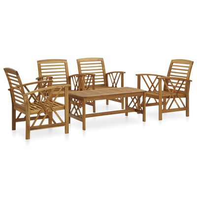 vidaXL 5 Piece Patio Lounge Set Solid Acacia Wood