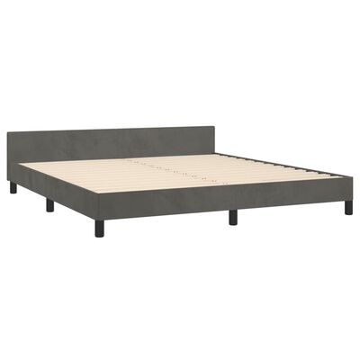 vidaXL Bed Frame without Mattress Dark Gray Queen Velvet