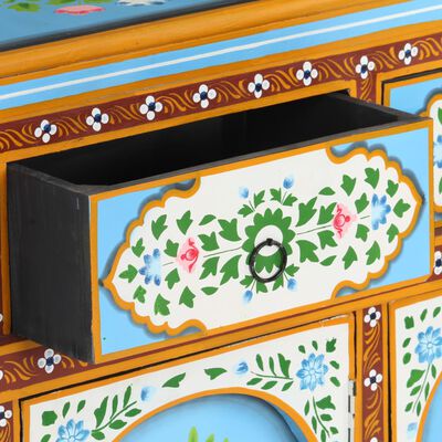 vidaXL Hand-Painted Sideboard Multicolor 43.3"x11.8"x29.9" Solid Mango Wood