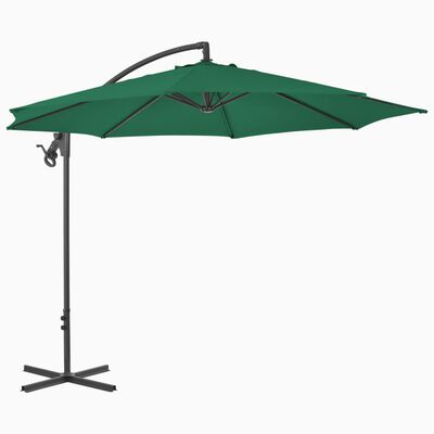 vidaXL Cantilever Garden Parasol with Steel Pole 118.1" Green