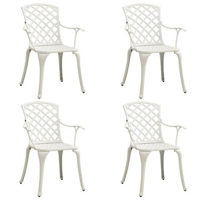 vidaXL 5 Piece Bistro Set Cast Aluminum White