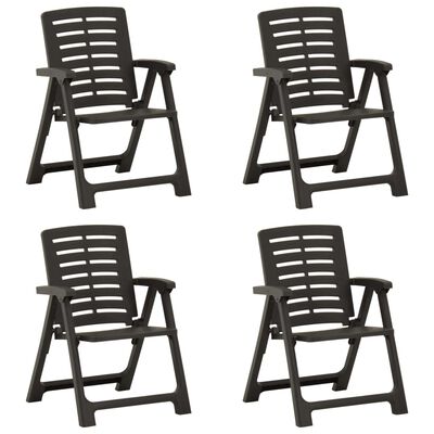 vidaXL Patio Chairs 4 pcs Plastic Anthracite