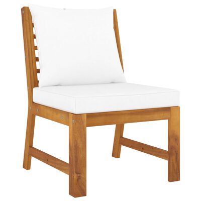 vidaXL 4 Piece Patio Lounge Set with Cushion Cream Solid Acacia Wood