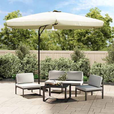 vidaXL Garden Parasol with Steel Pole 118.1" Sand White