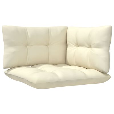 vidaXL 2-Seater Patio Sofa with Cream Cushions Solid Pinewood