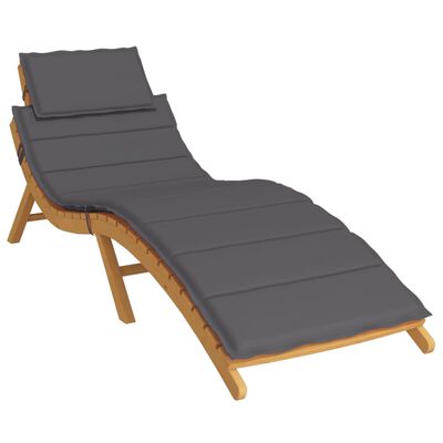 vidaXL Sun Lounger Cushion Anthracite 73.2"x22.8"x1.2" Oxford Fabric