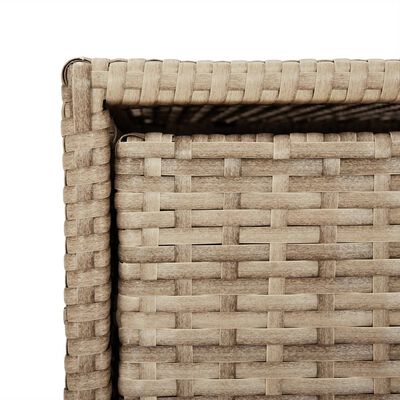 vidaXL Patio Storage Cabinet Beige 21.7"x23.2"x27.2" Poly Rattan