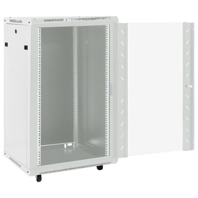 vidaXL 18U Network Cabinet 19" IP20 Gray 23.6"x23.6"x39.4"